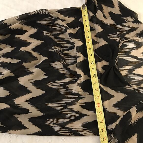 LAVISH MATERNITY Peasant Blouse L Chevron Stripe Bow Neck 3/4 Balloon Sleeve Top - Picture 8 of 8